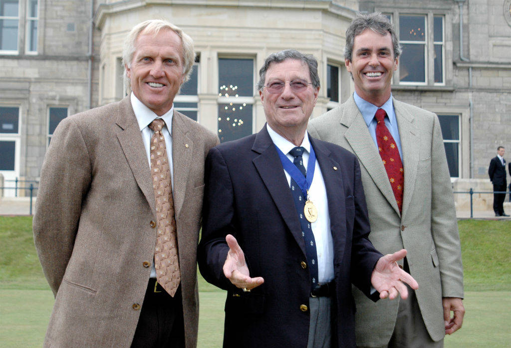 Greg Norman, Peter Thomson and Ian Baker-Finch at St Andrews
